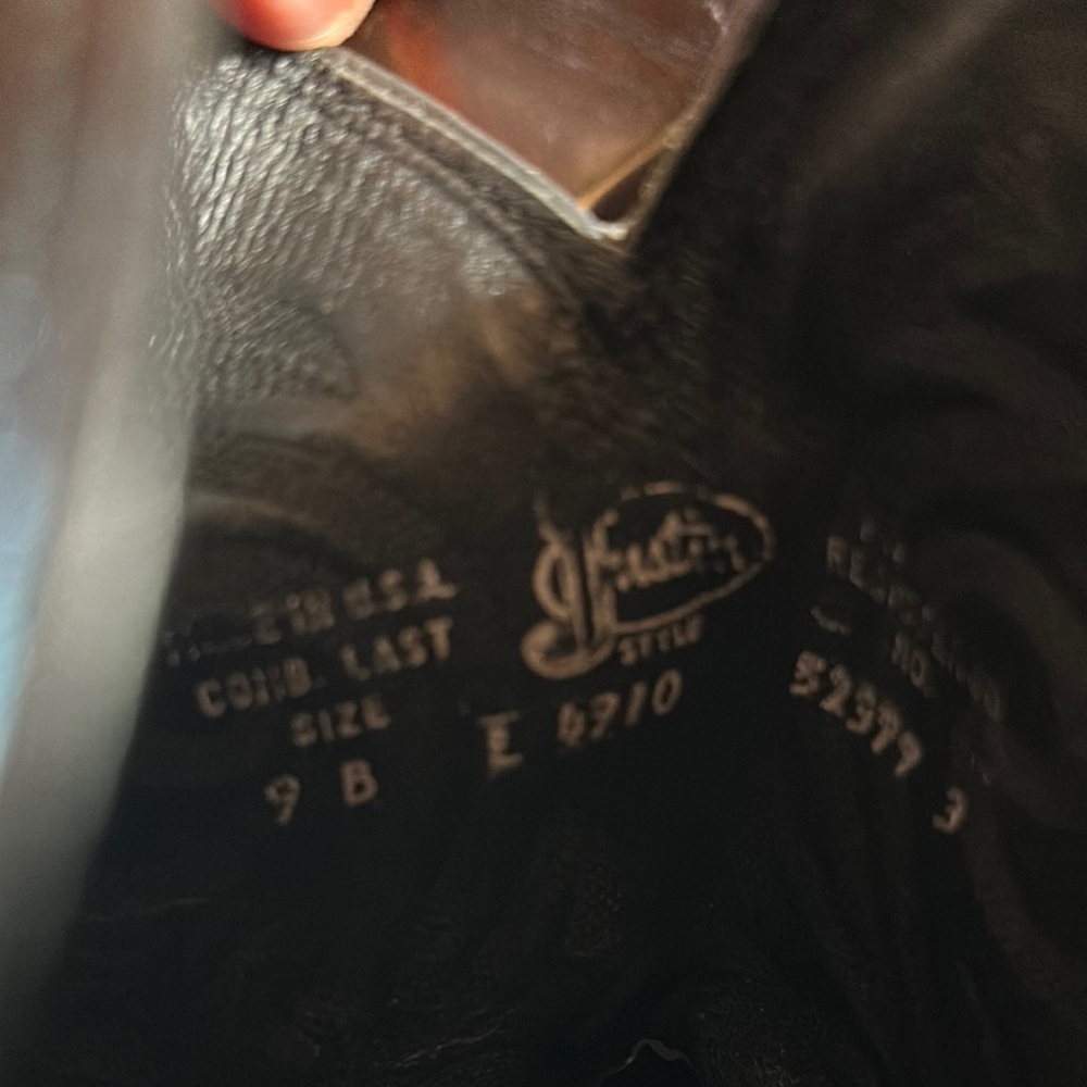 Justin Sz 9 Black Western Cowboy Boots with Embroidered Shaft - Picture 9 of 12